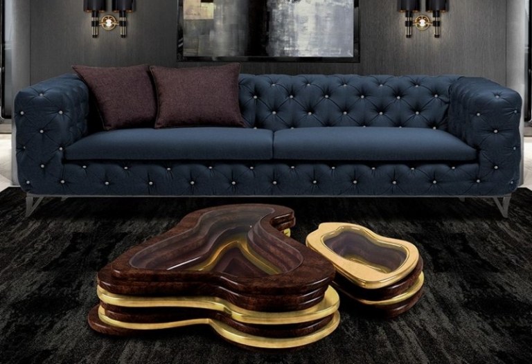 Cool-soffbord-trä-glas-Chesterfield-soffa