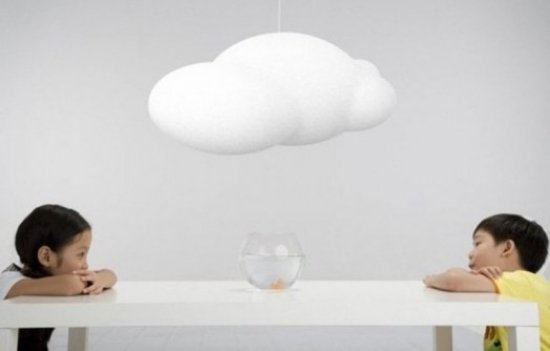 ljuskrona moln idéer för designer lampor barnrum
