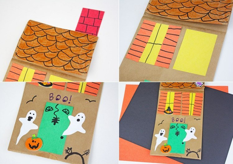 Enkel Halloween -idé - instruktioner för ett hemsökt hus av papper