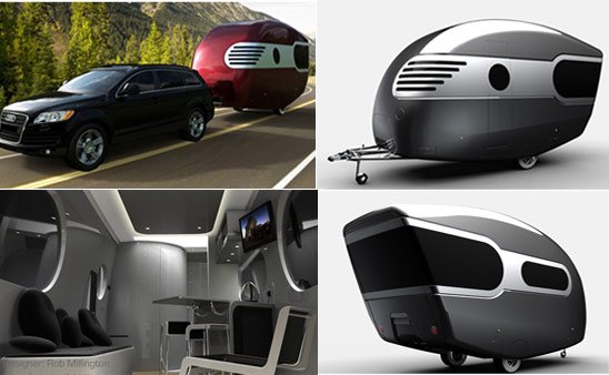 mo tel futuristisk design husvagn glans