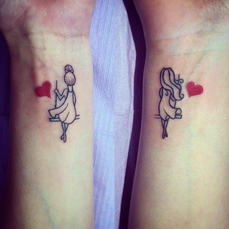 bästa vän tatuering liten handled flicka swing