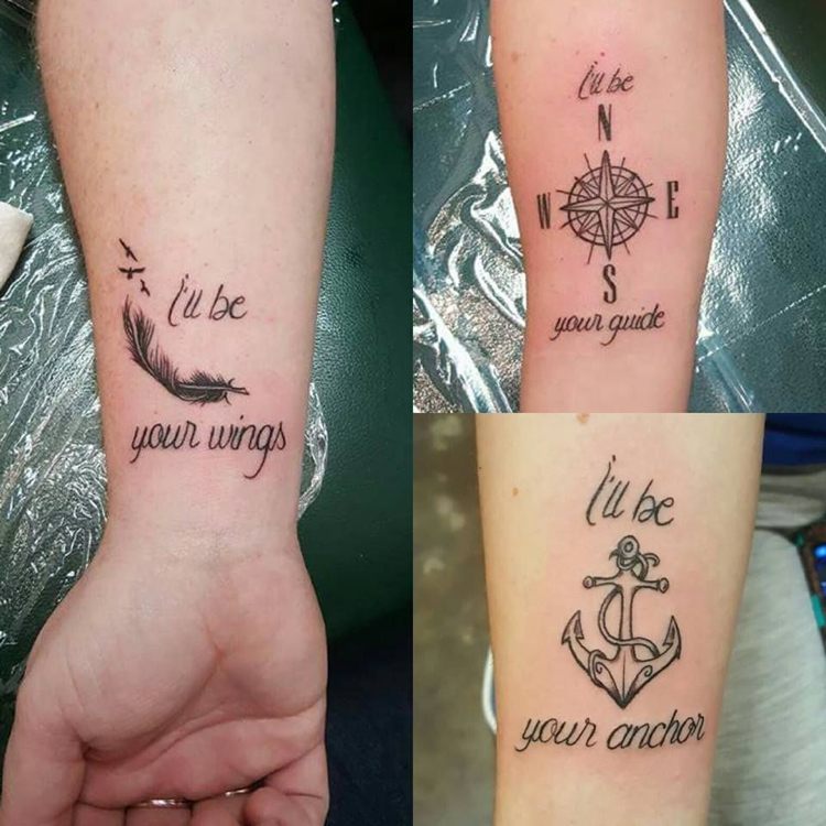 Vänskap tatuering säger man kvinna handleden arm