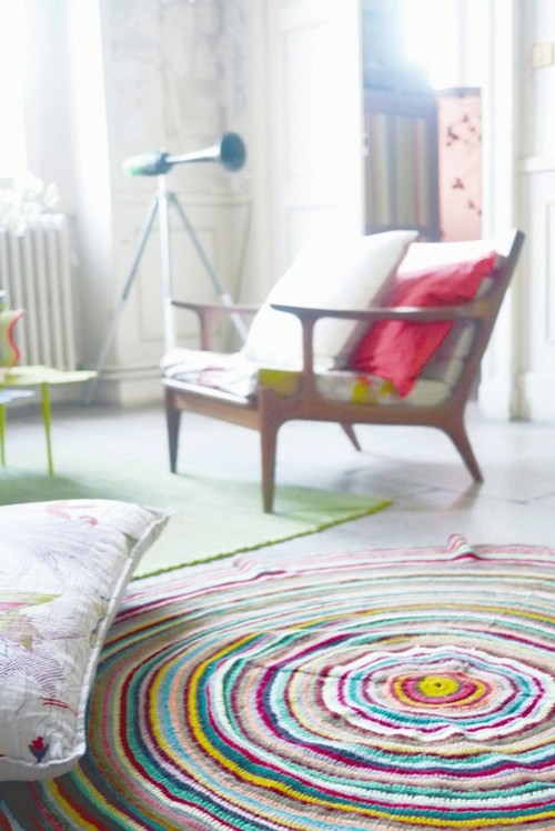 vintage möbler sovrum rund matta