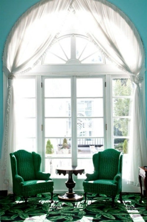 Vardagsrum-kunglig stil-grön matta