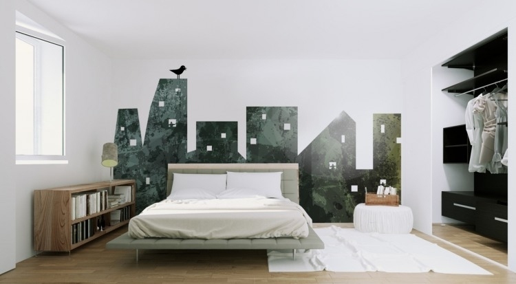 cool-levande-idéer-gör-det-själv-sovrum-vägg-design-vägg-målning-urban-design