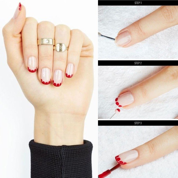 nageldesign-jul-nyårsafton-bilder-röd-transparent-instruktioner-jul-krans
