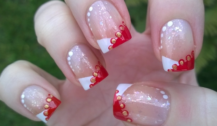 nageldesign-jul-nyårsafton-bilder-vit-röd-transparent-glitter