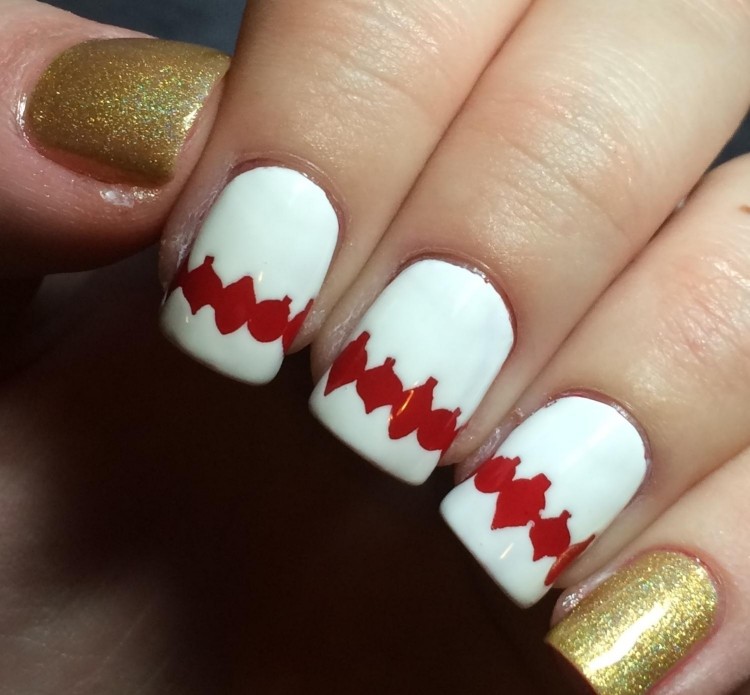 nageldesign-jul-nyårsafton-bildweis-guld-röd-Weichnachtsschmuck