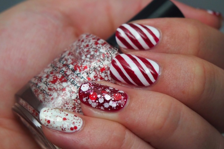 nageldesign-jul-nyårsafton-bilder-godis-käpp-röd-vit-glitter-skimmer