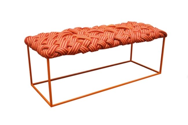 bänk orange vävd designer sittplatser av humberto damata