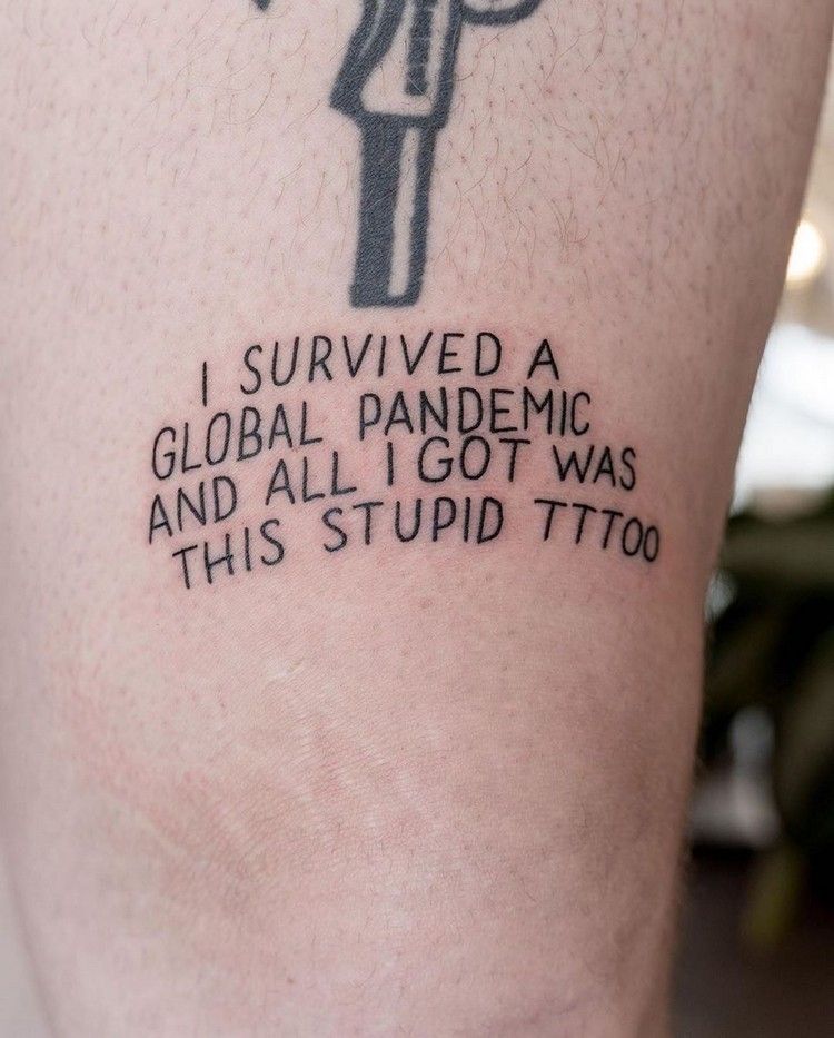 Corona tatuering trend roliga tatueringar säger små tatueringar med mening