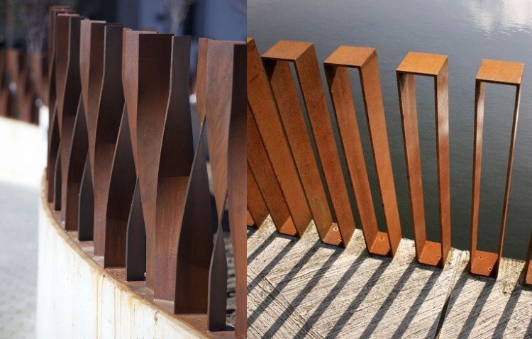 corten-stål-trädgård-insats-dekorativ-staket-luftig-design