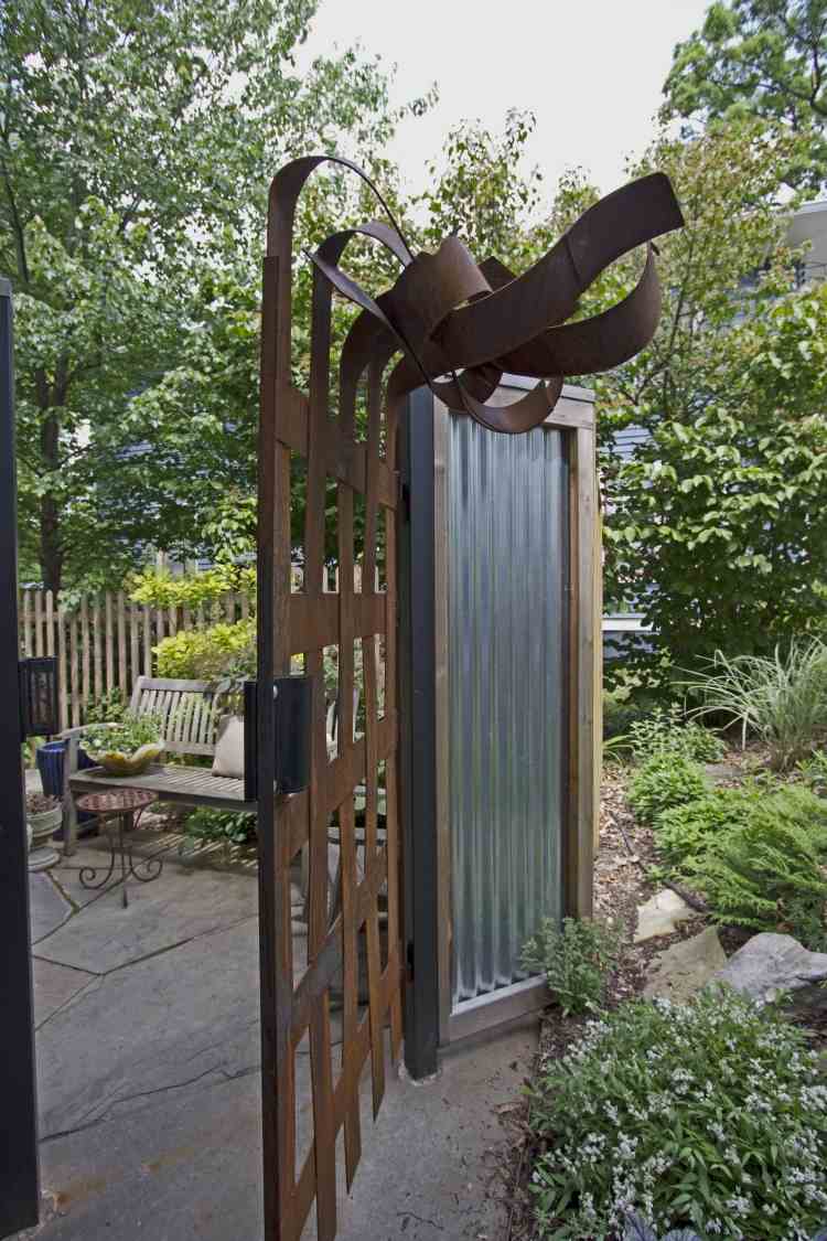 corten stål-trädgård-insats-trädgård-grind-galler-konstnärligt-utomhus-dörr