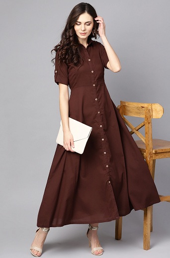 Απλό βαμβακερό πουκάμισο τύπου φόρεμα