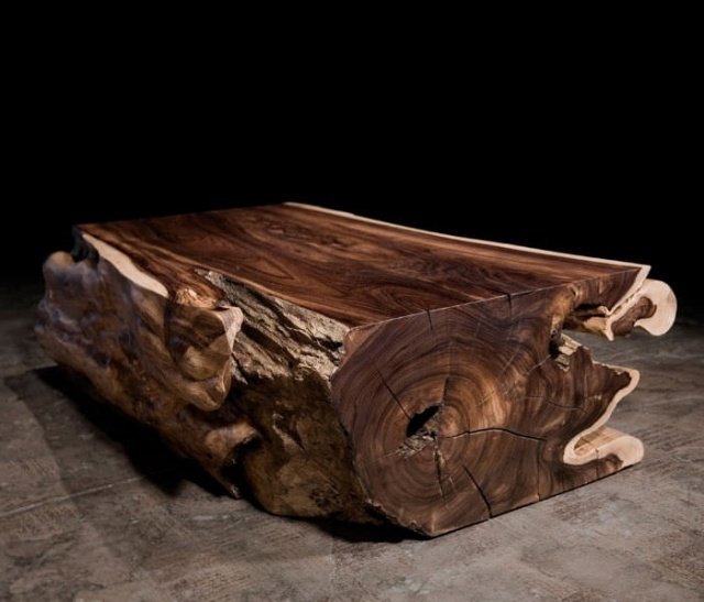Vardagsrum-möbler-rustikt-soffbord-massivt trä-återvunnet-rosenträ-stam