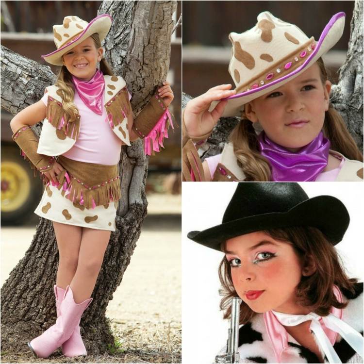 cowboy-smink-cowgirl-flicka-läppstift-försiktigt-naturligt-rosa-rodnad-kind-läppar-röd-metallisk-ögonkonturpenna