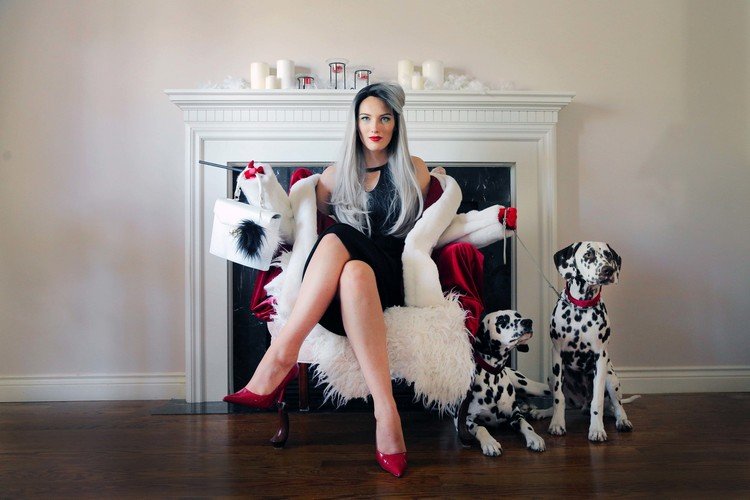 Cruella De Vil Costume 101-dalmatiner-kläder-tillbehör