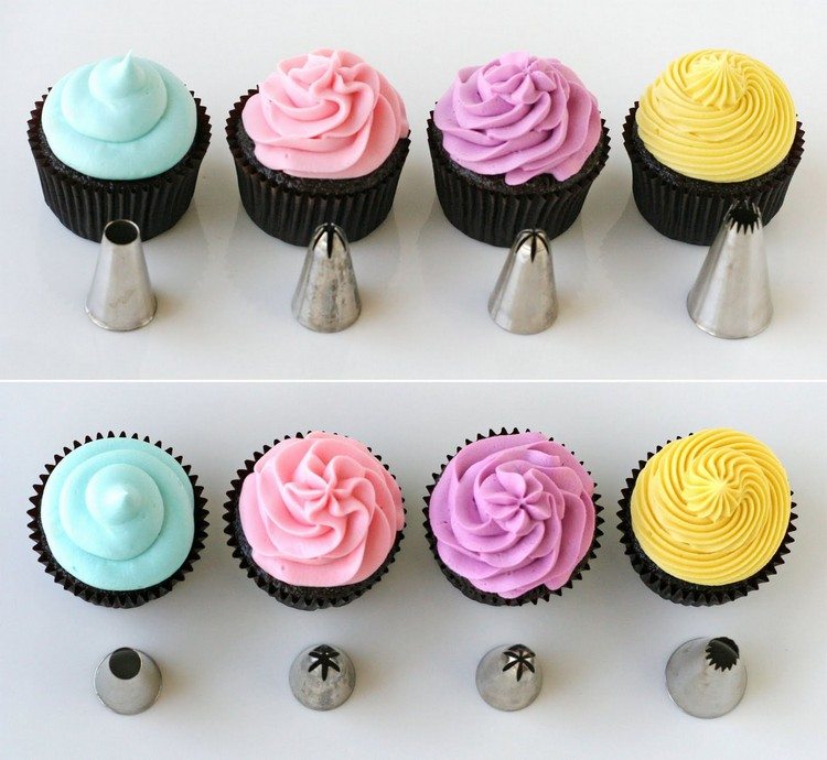 Cupcake Frosting design-dekorera-olika-munstycksformer