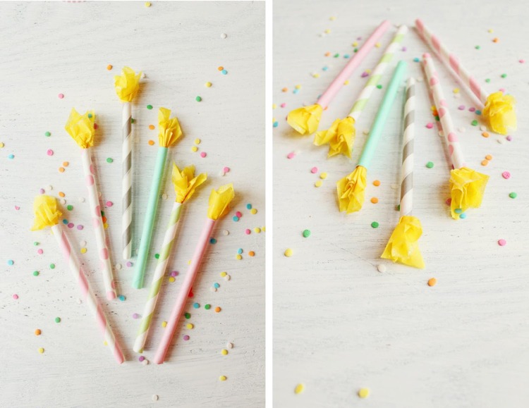 Gör cupcake toppers födelsedagsljus av sugrör