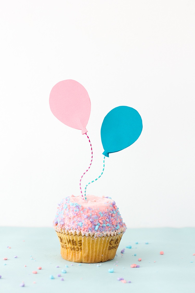 Gör din egen cupcake topper dop barns födelsedag flicka pojke blå rosa