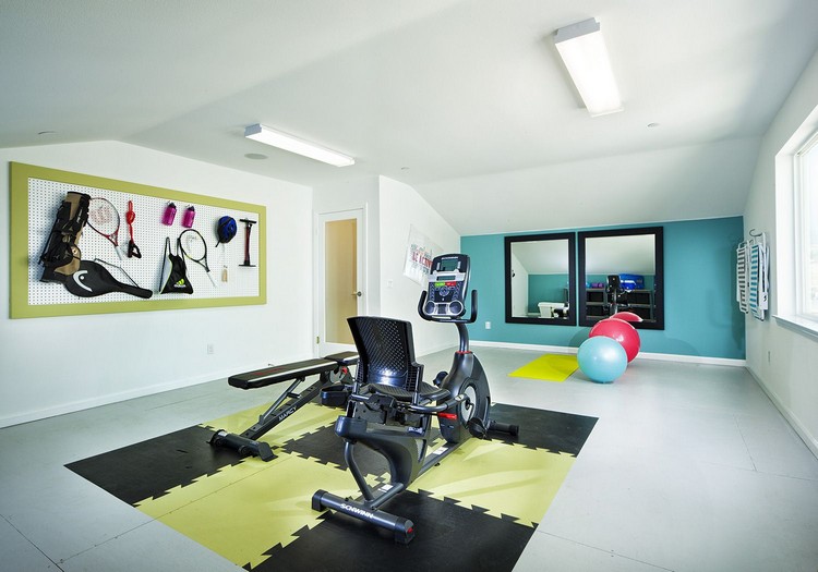 Loft gym homegym plan golv träningsrum