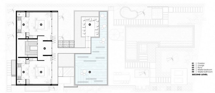 semester villa-planlösning-övre våningen-tak-lounge-pool