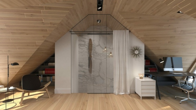 sluttande tak-möbler-badrum-design-marmor-optisk-gardin-integritetsskydd