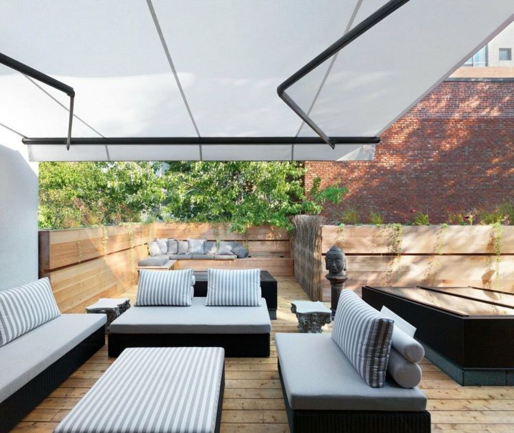 takterrass-design-lounge-markis-modern-möblerad-höjd säng-trä