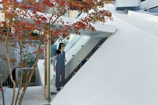 Liggande takterrass minimalistisk arkitektur Japan