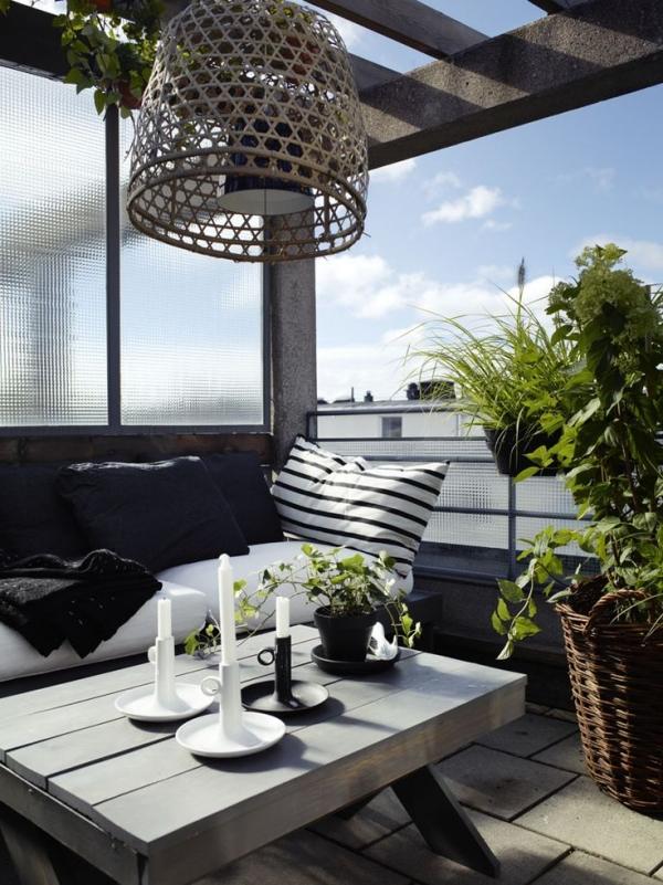 Balkong soffbord-dekorera planteringslampa