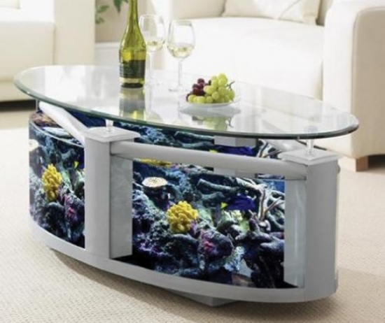 Ställ ditt akvarium hemma som ett dekorationsakvariumbord