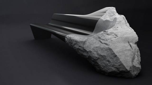 designer soffa onyx vulkanisk sten Pierre Gimbergues peugeot design lab