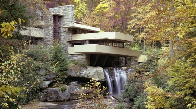 berömda föremål fallandevattenarkitekthus av frank lloyd wright