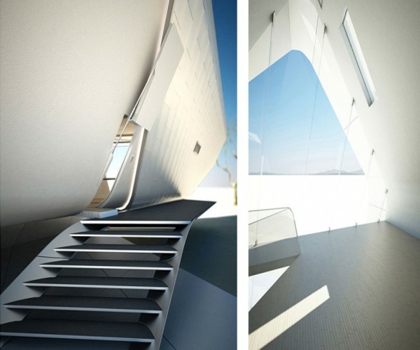 futuristiska trappor utomhus
