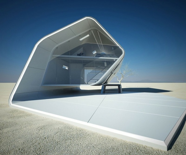 futuristisk design - vit fasad