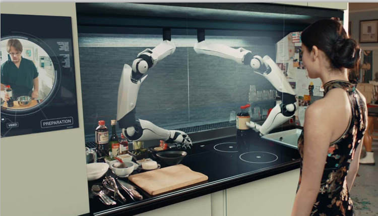 Matlagning av den framtida robotarmen-förbereder-mat-ensam-jpg