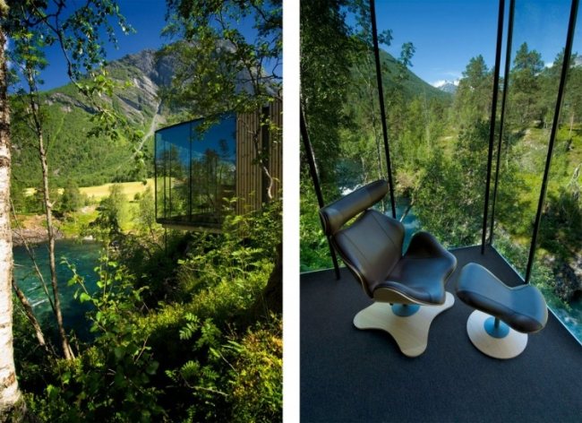 koppla av fåtölj juvet landskap hotelldesign i norge