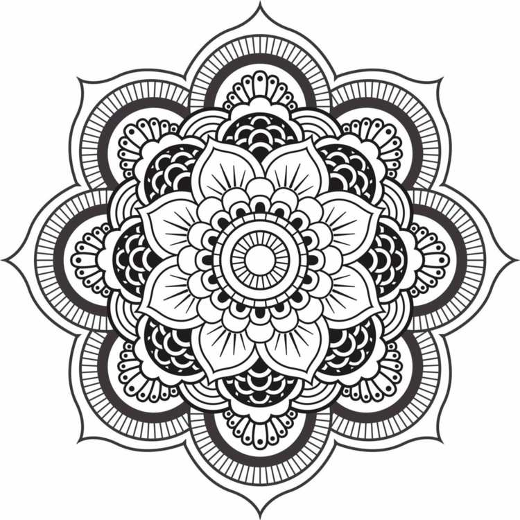 mandala-svart-och-vit-färg-färg-symboler-blommig-motiv