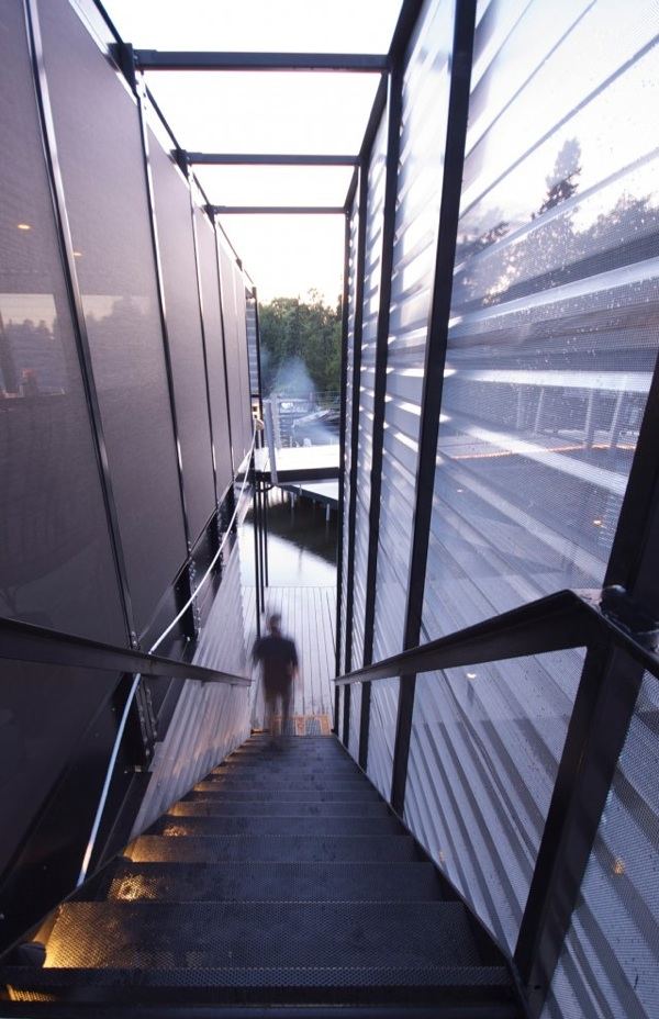 Modern design husbåt - trappor