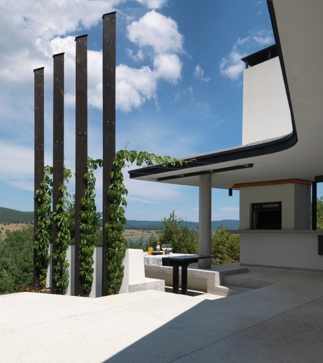 Fisherman house modern curved form design Bulgarien Simon Gill Architects