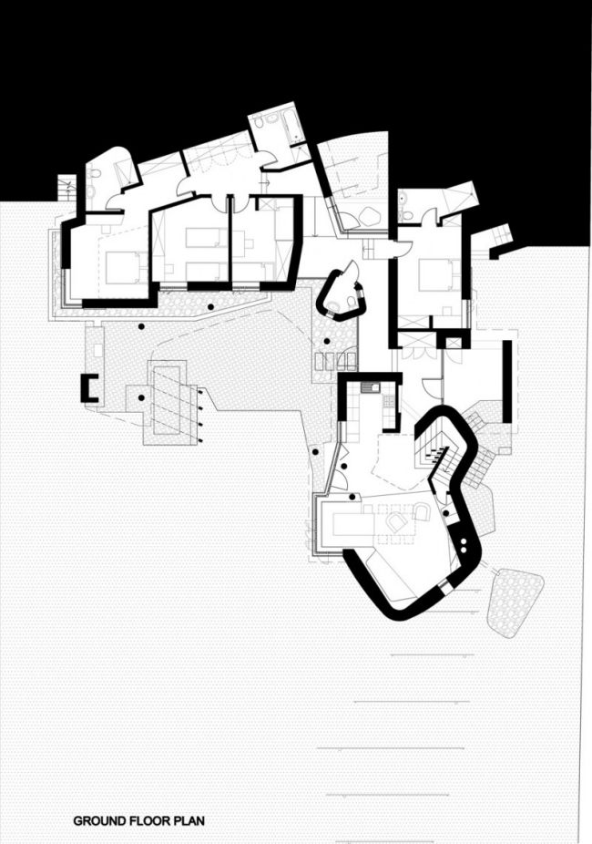 Fischerhaus Simon-Gill Arkitekter Batak sluttning från ovan