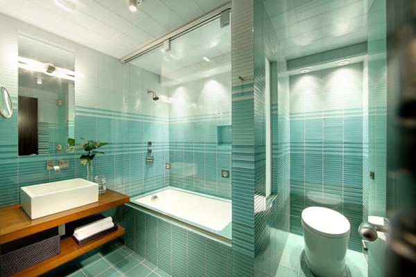 modern husdesign med badrum med sjöutsikt