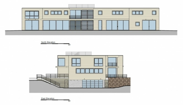 Det moderna kustnära huset av Stelle Arkitekter-tvärsnitt