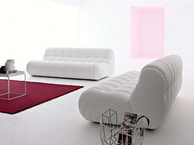 modulär design soffa, mjukt stoppad i rent vitt