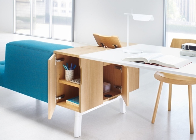 Kontorsmöbelmoduler flexibel stol-ek faner-skrivbord design
