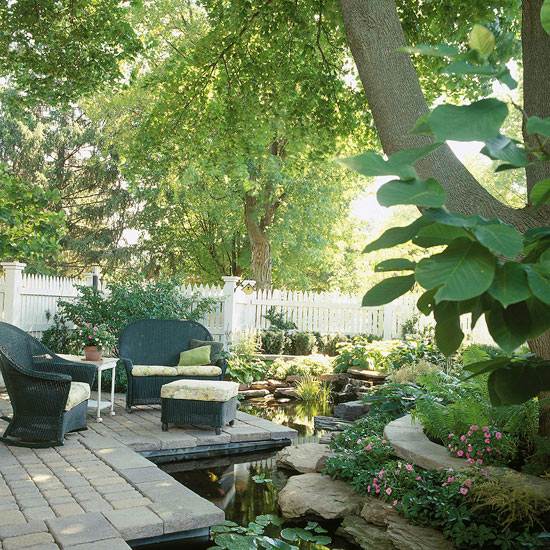 15 idéer för trädgårdsmöbler design damm accent