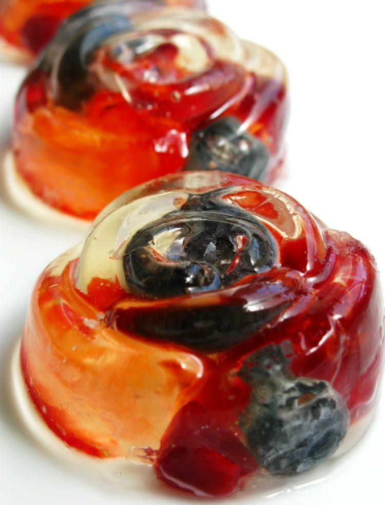 Gelningsmedel-agar-agar-frukt-galee-jordgubbar-blåbär-apelsin-blomma-form-pudding