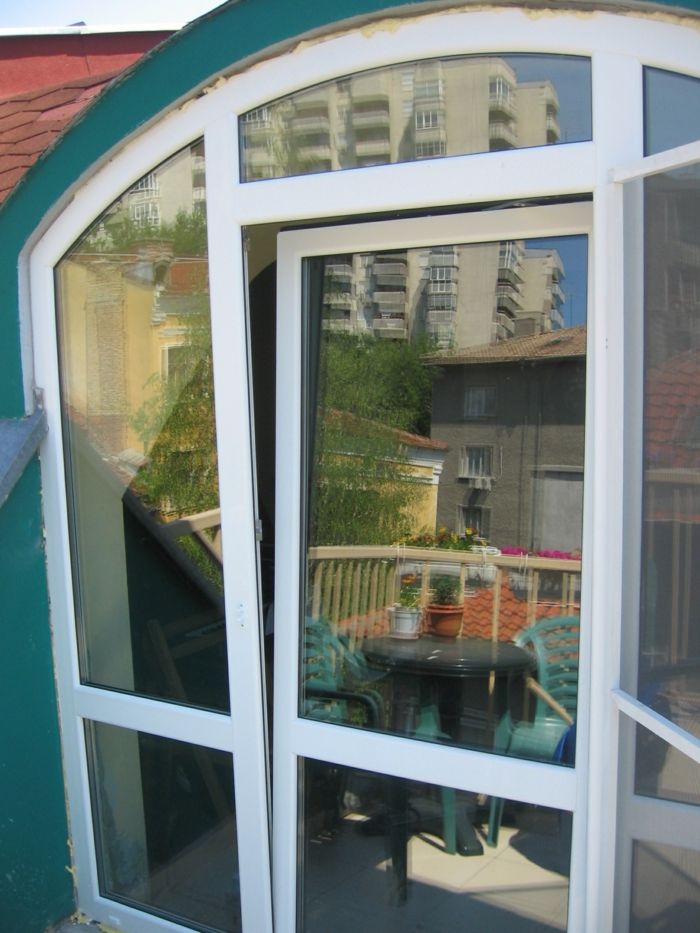 öppningsfönster pvc vit design idé balkong