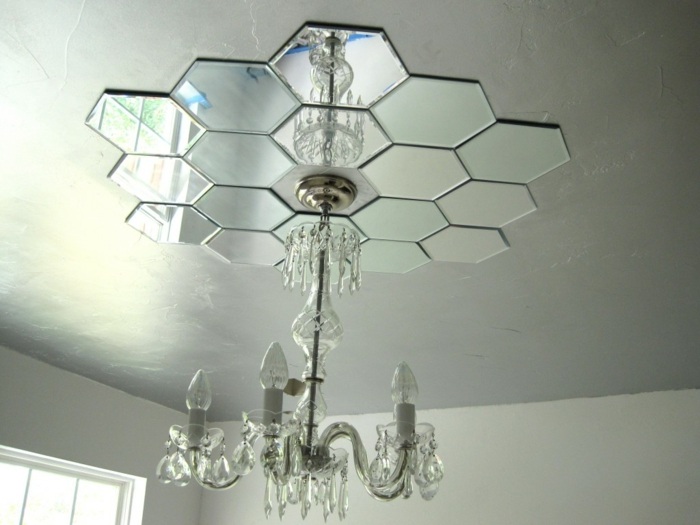 tak dekorera spegel hexagon ljuskrona design