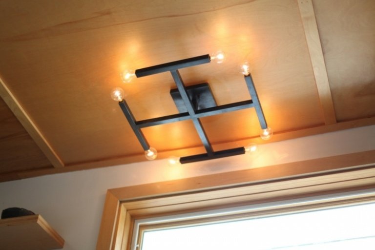 taklampa kök cross design metall svart edison glödlampa industriell